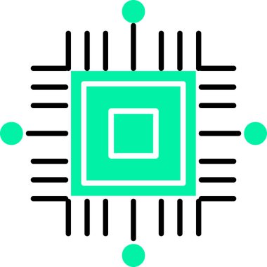 devre işlemci simgesi vektör çizimi