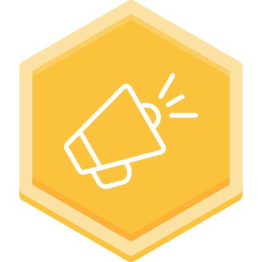 megafon düz simge, vektör illüstrasyonu