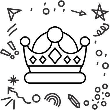 Taç tacı simgesi taslak biçiminde