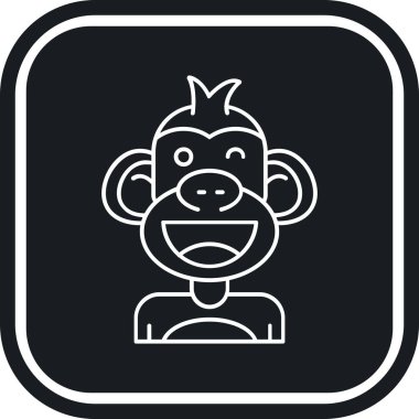 maymun simgesi, basit siyah çizim