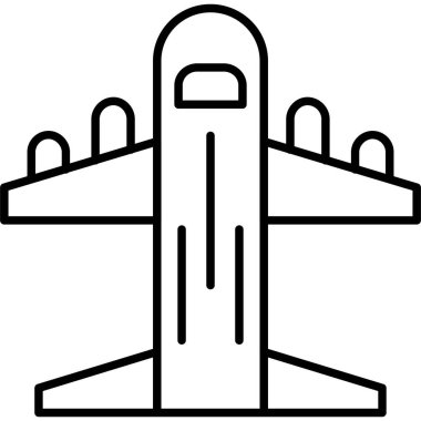 uçak havaalanı yolcu simgesi taslak biçimi