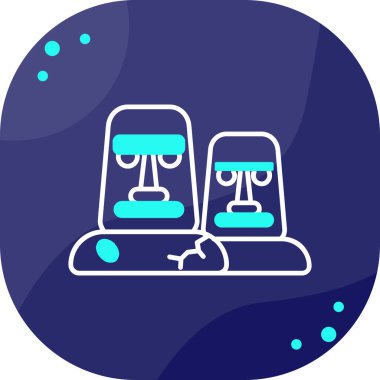 çizgi sihirli kazan ikonu mavi arka planda izole. Sihirli kristal parti. Renkli taslak konsepti. vektör.