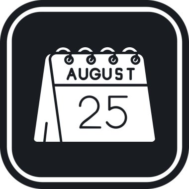 Ağustos takvimi simgesi, basit vektör illüstrasyonu