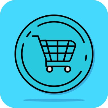 Alışveriş arabası simgesi, vektör illüstrasyonu