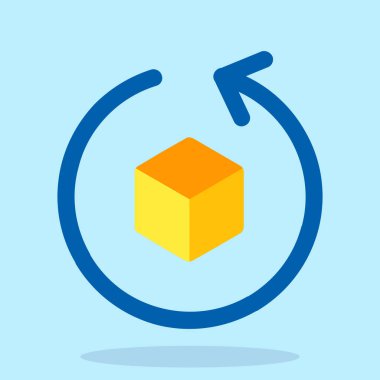 Sarı küp simgesinin vektör çizimi