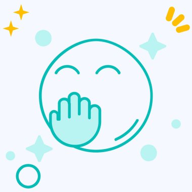 Emoji simgesi tasarım, renkli vektör çizim