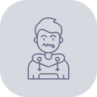 Cadılar bayramı düz çizgi simgesi