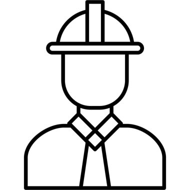 construction worker icon, outline style