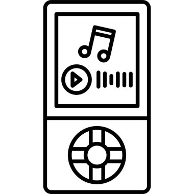 Müzik çalar ikonu olan bir çalgıcı. özet vektörü