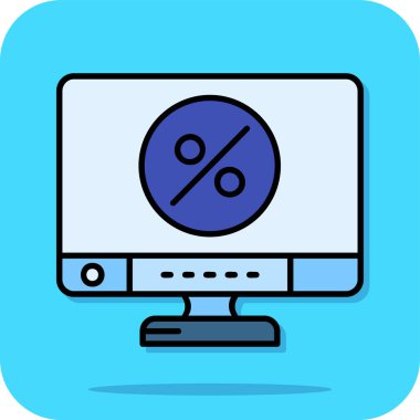 İndirim indirimi simgesi dolu taslak biçiminde