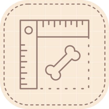 Moda Biçimli Cetvel Simgesi İzole Arkaplan