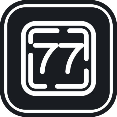 Tek izole edilmiş 7 gün simgesinin vektör çizimi