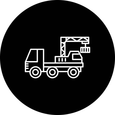 İnşaat kamyonu simgesi, basit stil