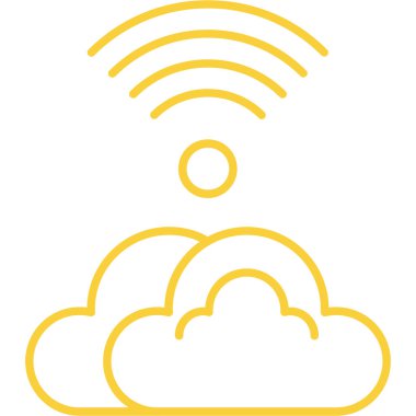 Kablosuz ağ simgesi. Web için basit bulut vektör simgesi çizimi