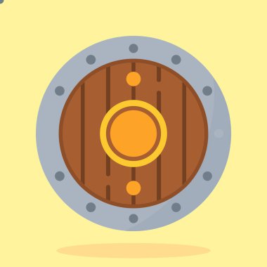 Metal bir simgenin düz tasarımı