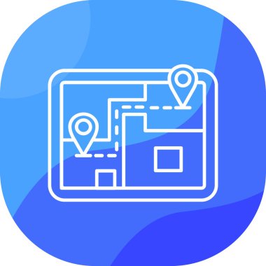 Harita konumu simgesi. Web için GPS konum vektör simgelerinin özet çizimi