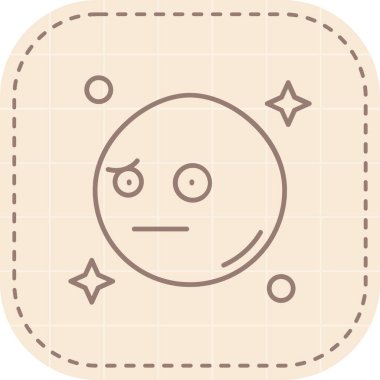 Moda tasarım tarzında hüzünlü bir emoji simgesi. İnternet ve uygulama için. vektör.