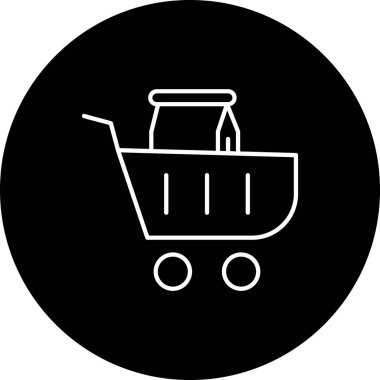 Alışveriş arabası. Basit resimleme