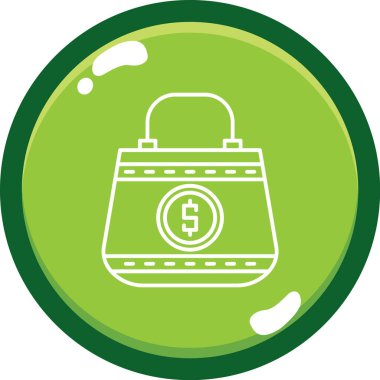 Çanta simgesinin vektör illüstrasyonu