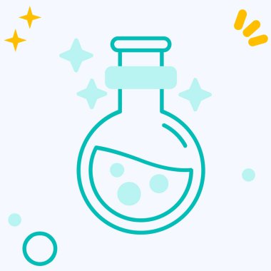 Dolu çizgi sihirli iksir ikonu beyaz arka planda izole. Sihirli top ve değnek. Cadılar bayramı partin kutlu olsun. vektör