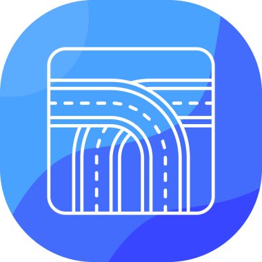 Yol. Web simgesi basit illüstrasyon