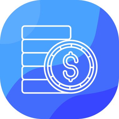 Dolar vektör çizgisi simgesi dekoru