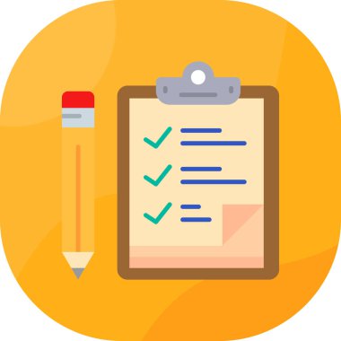 Denetim listesi düz simge vektör çizim