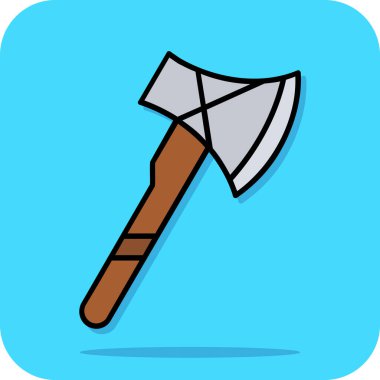 karikatür doodle ax ikon vektör çizimi