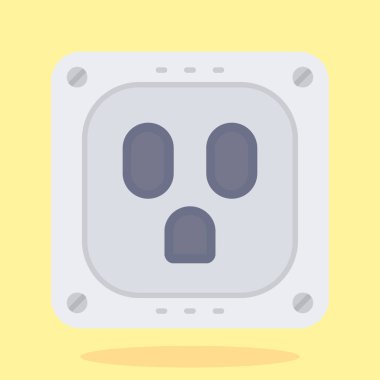 Beyaz arkaplanda düz vektör simgesi.