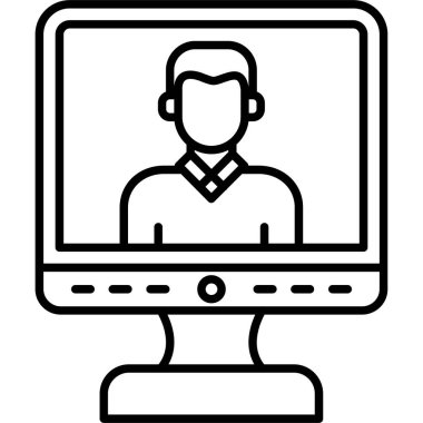 Bilgisayar. Web simgesi basit illüstrasyon