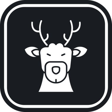 Ren geyiği. Web simgesi basit illüstrasyon