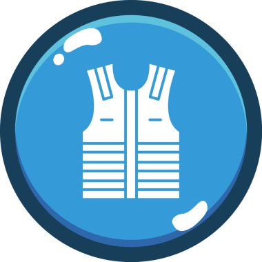 Mavi ve beyaz bir ikonun vektör illüstrasyonu