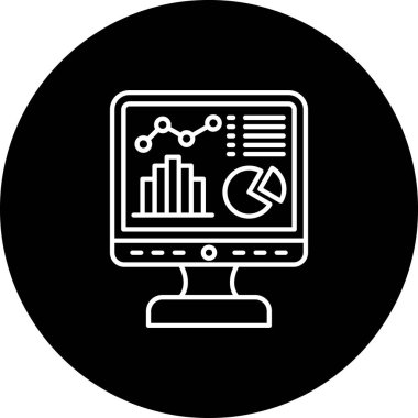 Analitik Glyph Vektör Simgesi Tasarımı