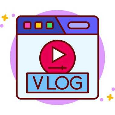 Video Oyuncu. Web simgesi basit illüstrasyon