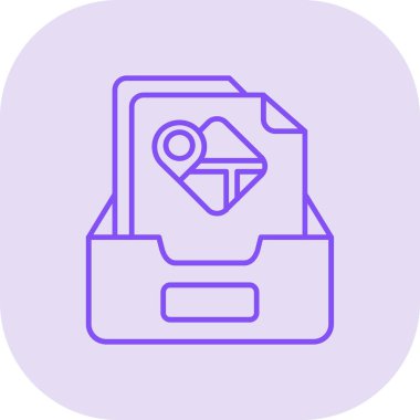 Bir harita simgesinin vektör illüstrasyonu