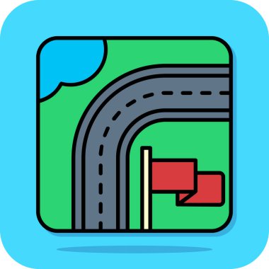 Yol yolu simgesi renk dış hat vektörü