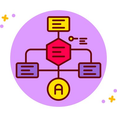 veri analizi renk ikonu vektör illüstrasyonu