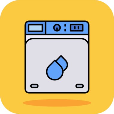 çamaşır makinesi simgesi. Web için çamaşır makinesi vektör simgelerinin özet çizimi