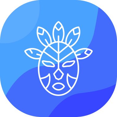 Bir yaprağın mavi simgesinin vektör çizimi