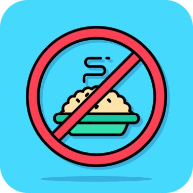 Yiyecek rengi ikonu vektör illüstrasyonu yok