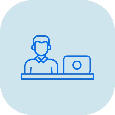 Çağrı merkezi simgesi, ana hatlı vektör çizimi