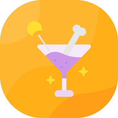 Kokteyl İç Web simgesi vektör illüstrasyonu