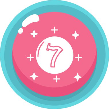 Moda stili izole edilmiş arkaplanda yedinci simge