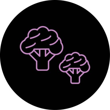 güzel brokoli çizgisi vektör simgesi