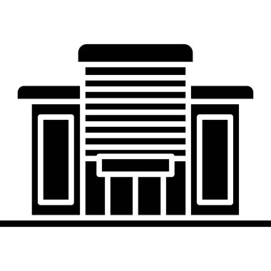 Müze ikonu. Beyaz üzerinde izole edilmiş web tasarımı için müze vektör simgesinin basit çizimi