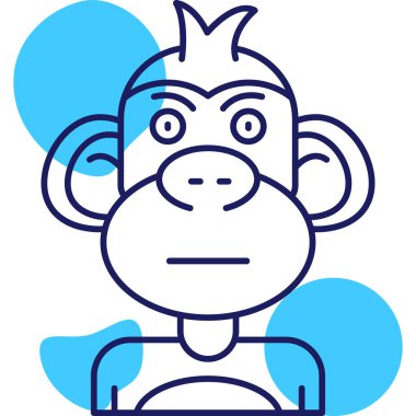 Maymun. Web simgesi basit illüstrasyon