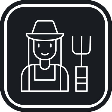 Çiftçi çiftçi ikonu ana hatlarıyla