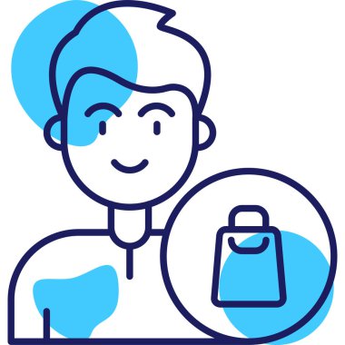 Erkek alışveriş çantası simgesi