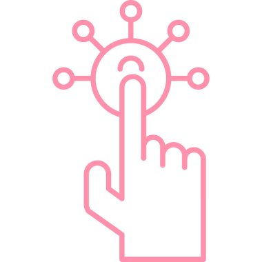 parmak dokunuşu simgesi ana hat biçiminde