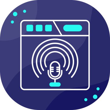 Bir radyo simgesinin vektör illüstrasyonu